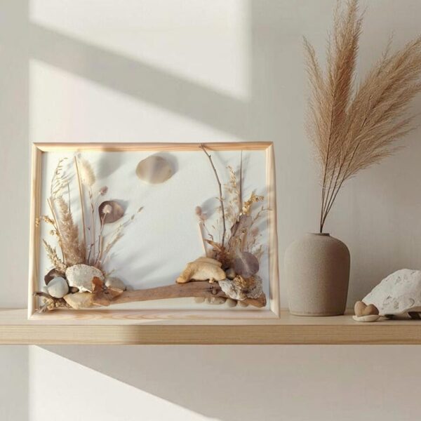 Handmade botanical wall art created from natural materials