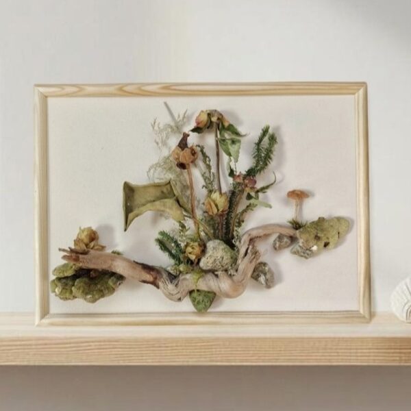 Botanical wall art created from natural materials