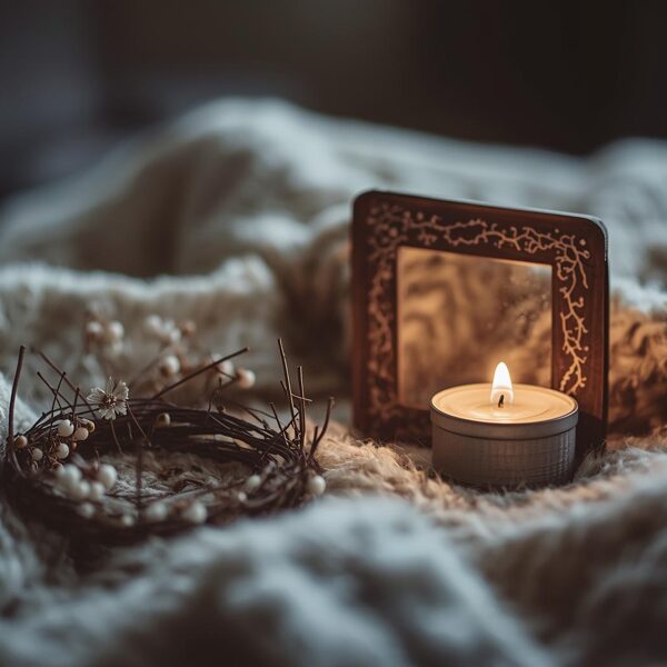 Winter Still Life with Candle